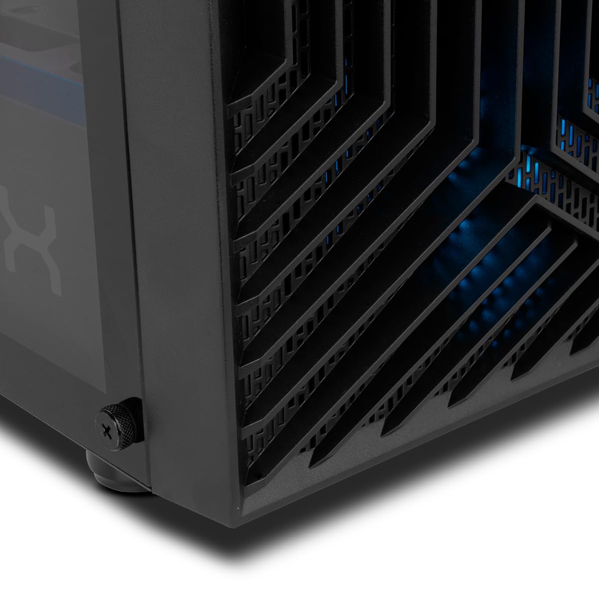 NOX XTREME PRODUCTS INFINITY EPSILON - Mid Tower M-ATX/ITX ARGB Rainbow, panel boczny ze szkła hartowanego, 4 zainstalowane wentylatory, kompatybilność z kartami graficznymi do 310 mm, USB 3.0, czarna