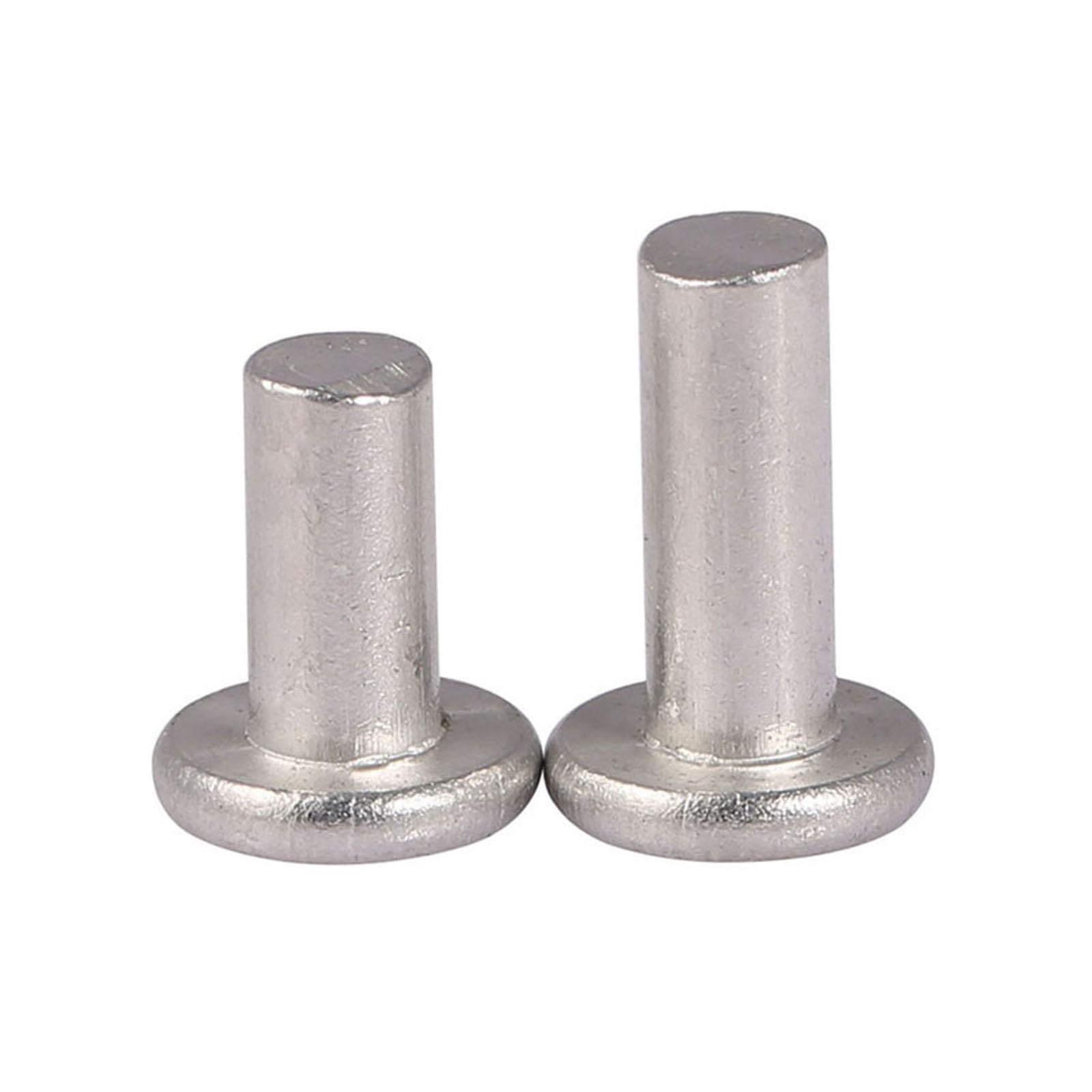 50 Pezzi Rivetti Solidi a Testa Piatta, Alluminio M6 Tondi Rivetti Solidi per Fai da te, Mobili, Plastica, Legno, Vetro, Gomma(M6X50mm)