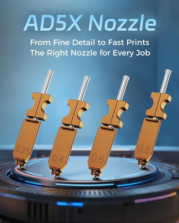 FLASHFORGE AD5X 3D Printer Hardened Nozzle, All Sizes 4-Pack Nozzle Set, High Flow 32mm³/s Hotend Kit, High-Speed 3D Printer Part by FLASHFORGE - Used condition - Image 2