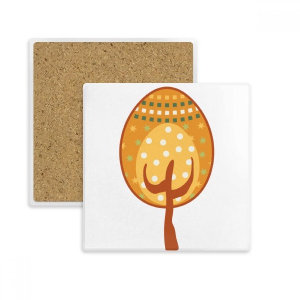 Coaster Arbre Jaune d'oeuf carré absorbant pour tasse et verre