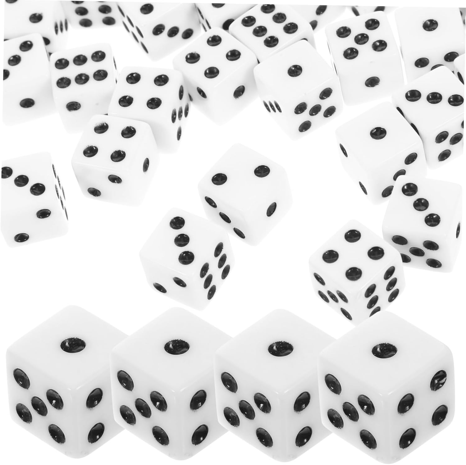 Yardwe 4sets 100pcs Sided Dice with Rounded Corners Lightweight Game Props for Math Teaching Home Parties Ktv and Bars 100pcs*4