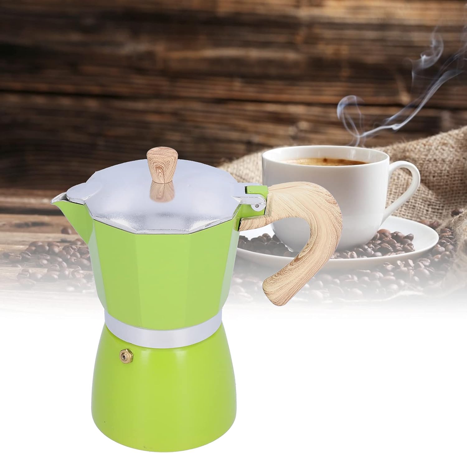 RYTTGOP pot espresso, 300ML Aluminum Alloy stovetop espresso maker, 6 cups Stovetop Espresso Maker, for Home Office Gas Electric Ceramic Stovetop (Green) 6 61BU0KDnV0S. AC SL1500