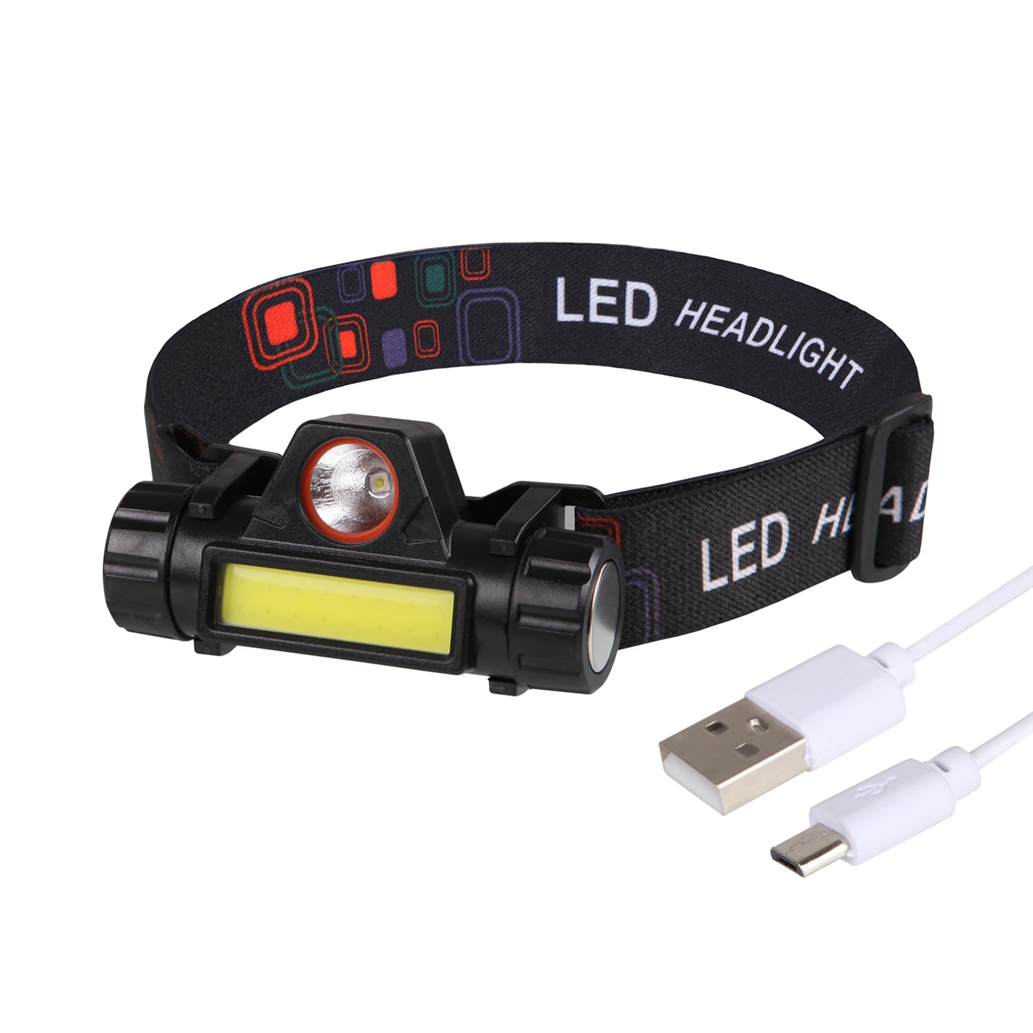 Stirnlampe, LED, wasserdicht, wiederaufladbar, USB, Stirnlampe, 1 Stück