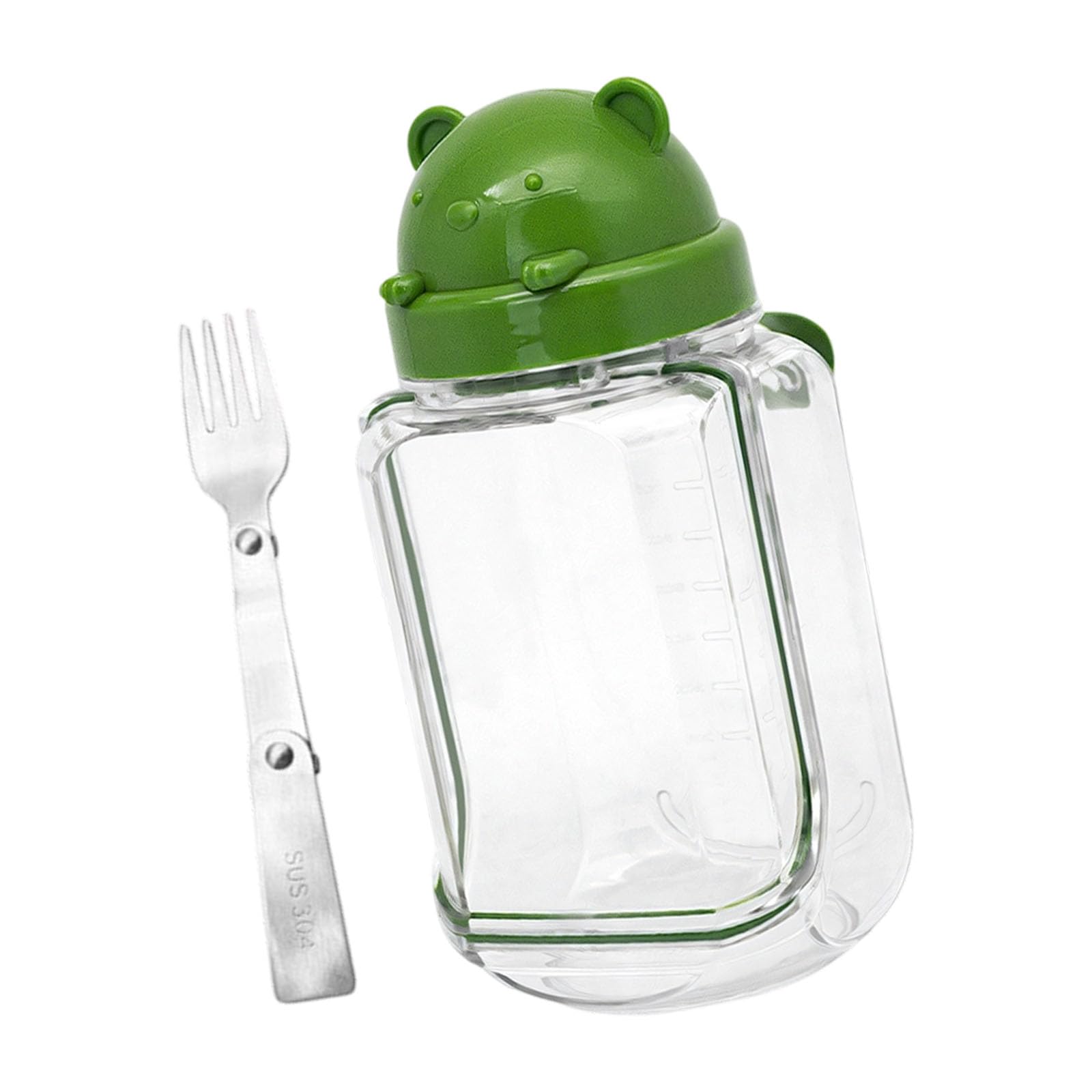 Btgghytr Lunch Box Practical Salad Storage Jar Small Bear Salad Container with Leakproof Lid for Picnics Leak Proof Lunch Box