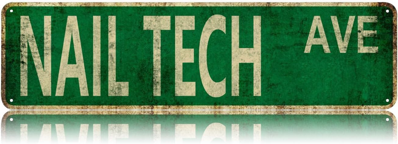 Vintage Signs Nail Tech Ave Sign Street Signs Retro Metal Sign for Home Garage Farmhouse Bar Coffee Garden Bathroom Kitchen House Man Cave and Gothic Indoor Ourdoor Decor,Aluminium 4x16 Inch