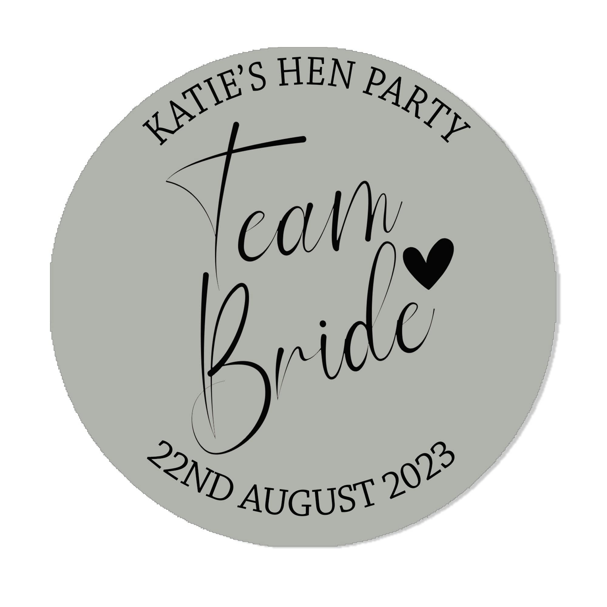 Personalised Floral Hen Party Bridal Shower Stickers - Thank You Sweet Cone Bags Favour Luxury - 35 Grey (37mm)