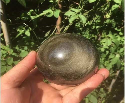 Miniatura 4 de StoneStory Esfera de piedra preciosa natural de cristal curativo de obsidiana dorada (obsidiana dorada, 1.96 - 2.16 pulgadas)