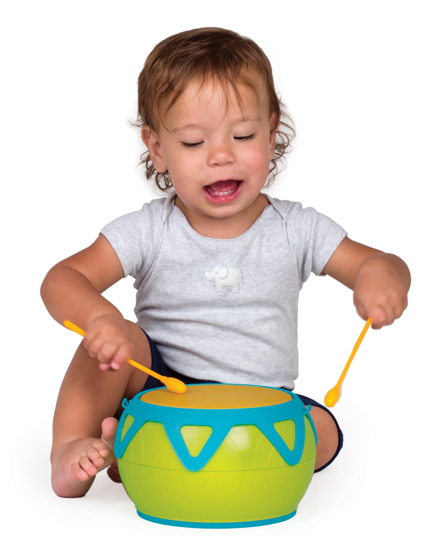 Halilit Super Tambour – Forme Arrondie, Peau Souple En Silicone – Avec 2 Baguettes – Dès 18 Mois – Développe Coordination Et Musicalité
