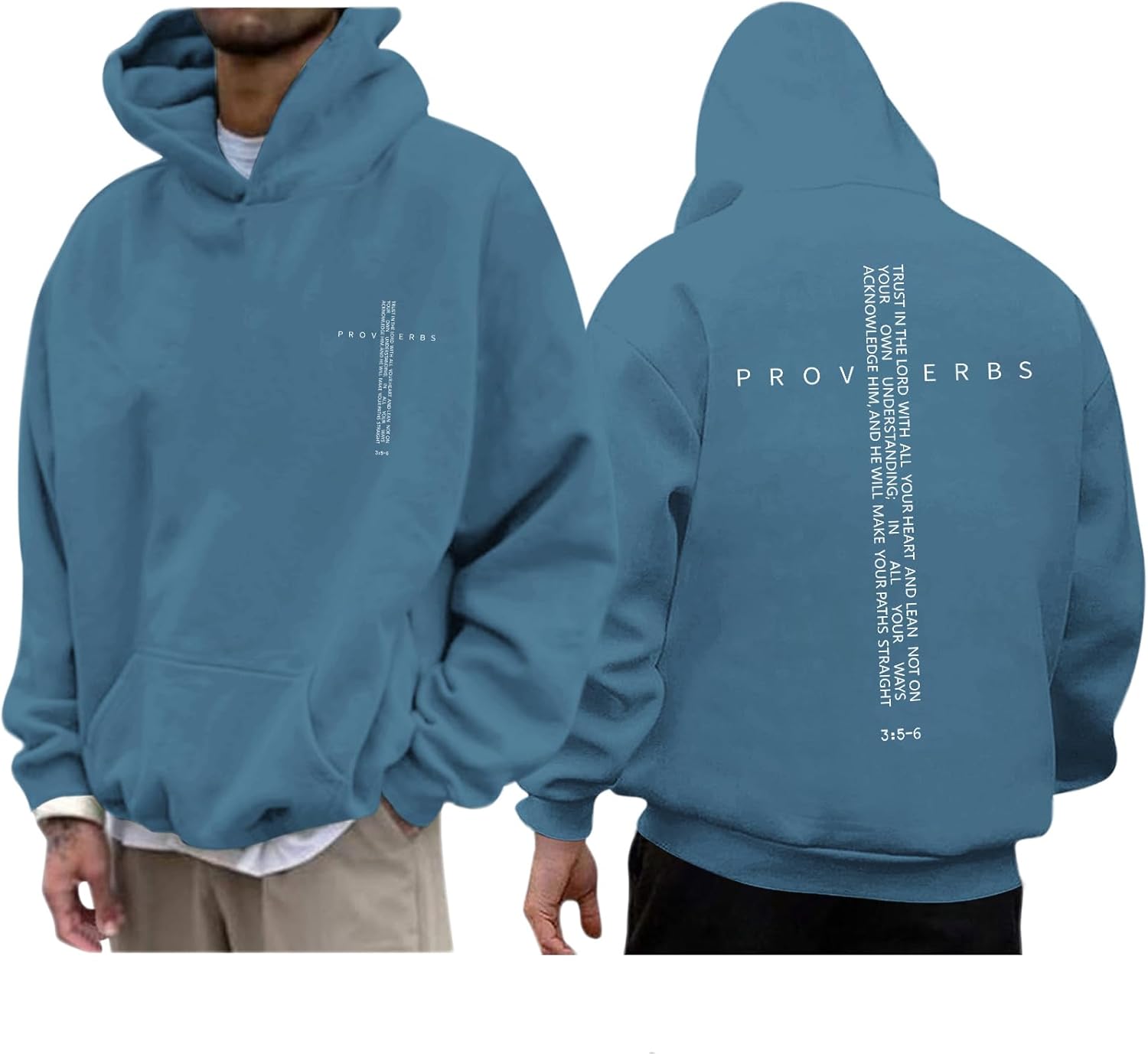 Lubpow Christian Hoodies for Men Inspirational Religious Faith Cross Sweatshirts Vintage Bible Verse Graphic Hoodie Pullover