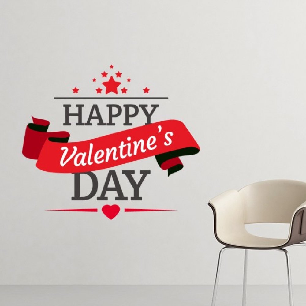 Papier peint Saint-Valentin rouge decoration murale amovible a offrir pour couple