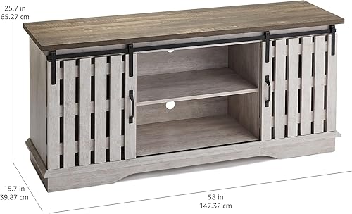 Miniatura 60 de ROCKPOINT Argus - Centro de entretenimiento, consola de almacenamiento para multimedia, TV con base (70 pulgadas), color negro Negro -,Carbón