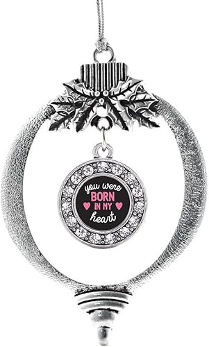 Miniatura 81 de Inspired Silver - My Vintage Initials - Adorno con dije de letra V - Adornos navideños de círculo plateado con joyas de circonita cúbica