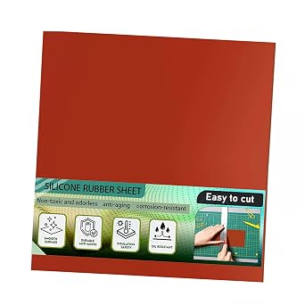 Silicone Rubber Sheet, 12 x 12" x 1/8" Thick Flexible Heat Resistant Gasket Material, Grade 60A, High Temp Rubber Gasket for DIY Seals,Pad,Insulation,Crafts,Leveling Objects,Cushioning