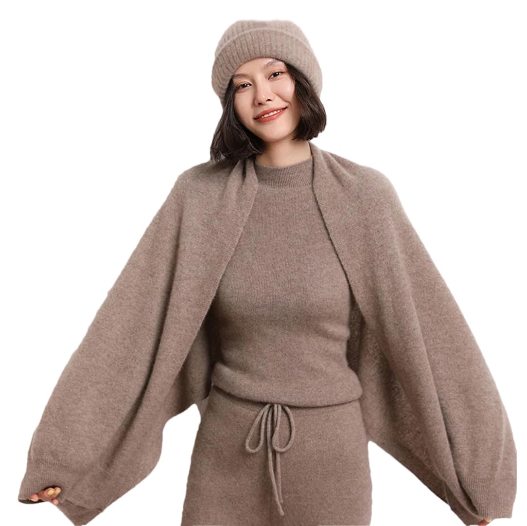 Scialle da donna in cashmere lavorato a maglia, scialle invernale, caldo, annodato, sciarpa di lana