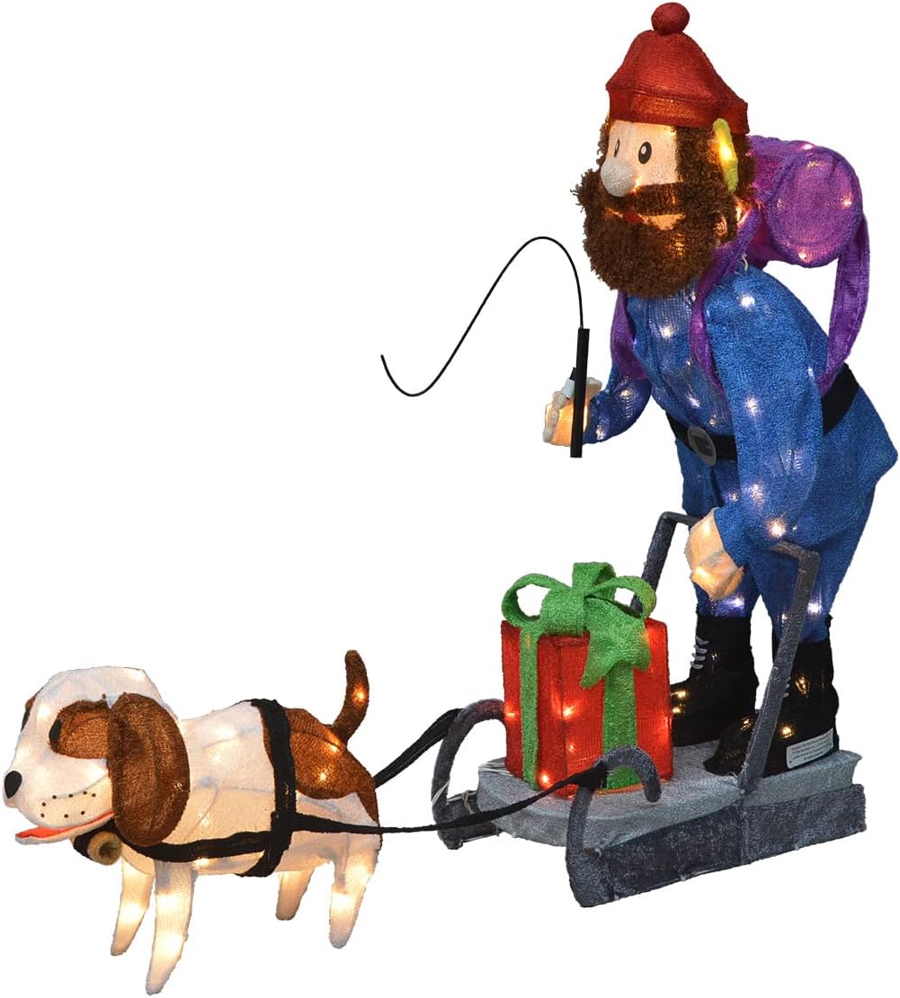 Lighted Rudolph Yukon Cornelius Dog Sled Display Outdoor Yukon Cornelius Christmas Yard Decoration