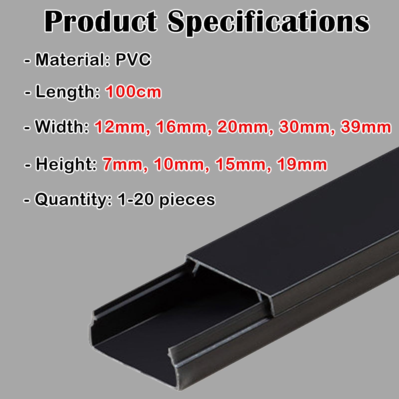calpestabile passacavi Coprifili Per Cavi A Parete, Coprifili Autoadesivi Per Ufficio/attività/soggiorno, Copricavo TV Verniciabile, Proteggi Cavi(B- 3 PC,L W H 100cm x 39mm x 19mm)