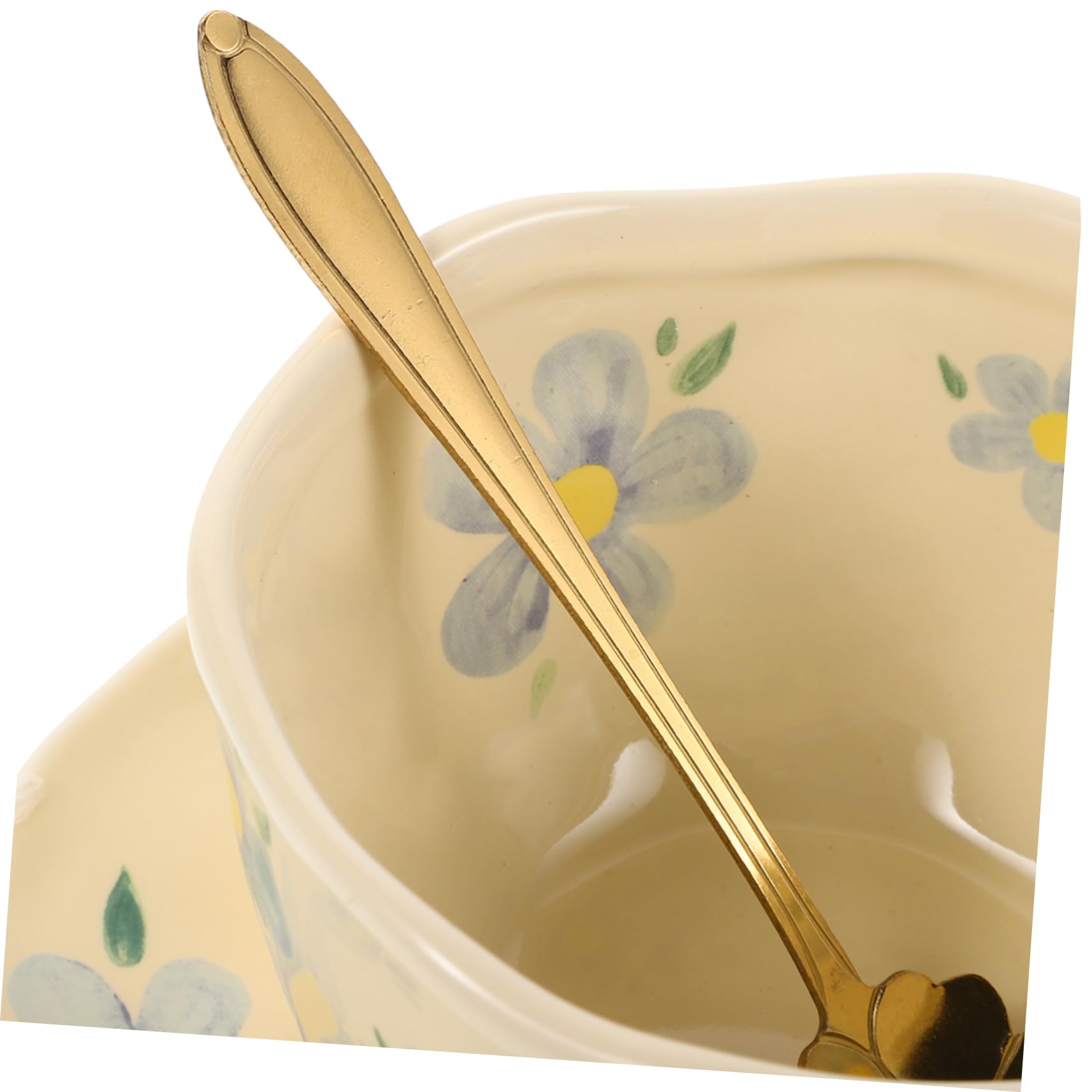 1 Set Tasse à Café en Céramique avec Soucoupe et Cuillère Design Unique Cuisine et Bureau