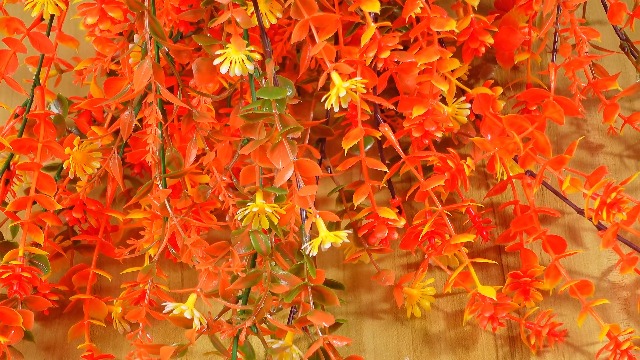 2-Pack Artificial Hanging Flowers - UV Resistant Faux Silk Fall Plants With Eucalyptus For Outdoor Porch Decor (Orange)