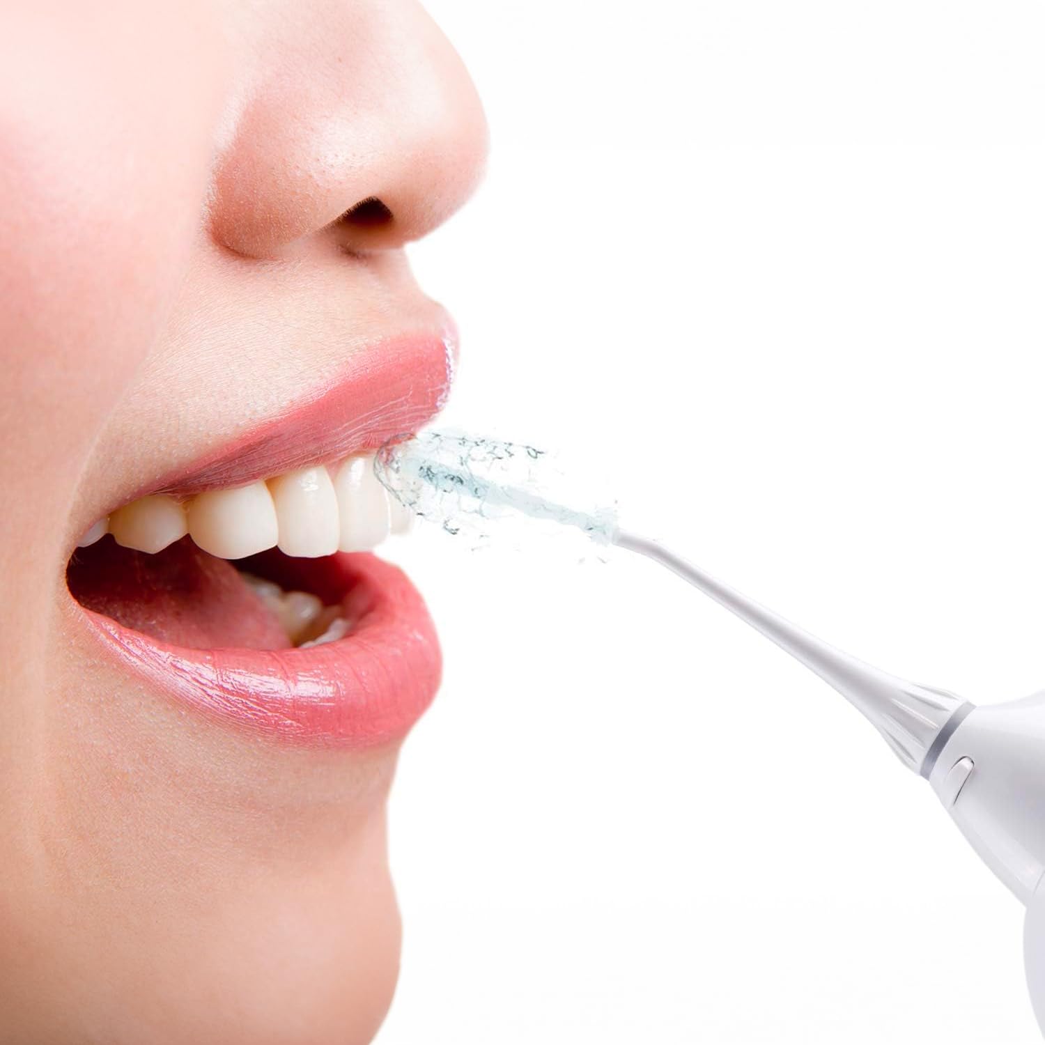 Idropulsore a Batterie per la Pulizia di Denti e Gengive - Idropulsore senza Fili con Serbatoio dell'Acqua nel Manico e 3 Potenze di Pressione, 100-240V