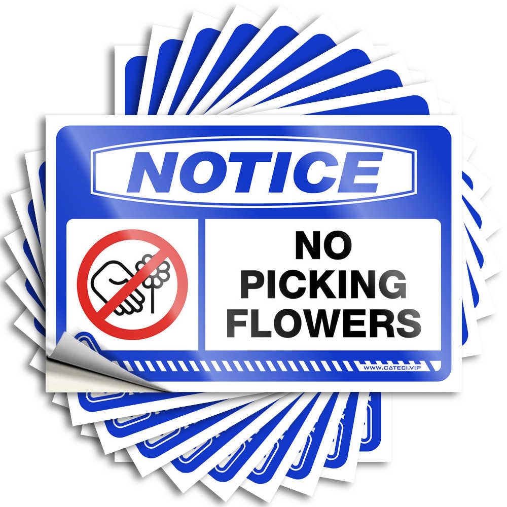Fzfn Colour Decal Beer Durable Vinyl - Notice No Picking Flowers Cover For Birthday Use(8X12cm)