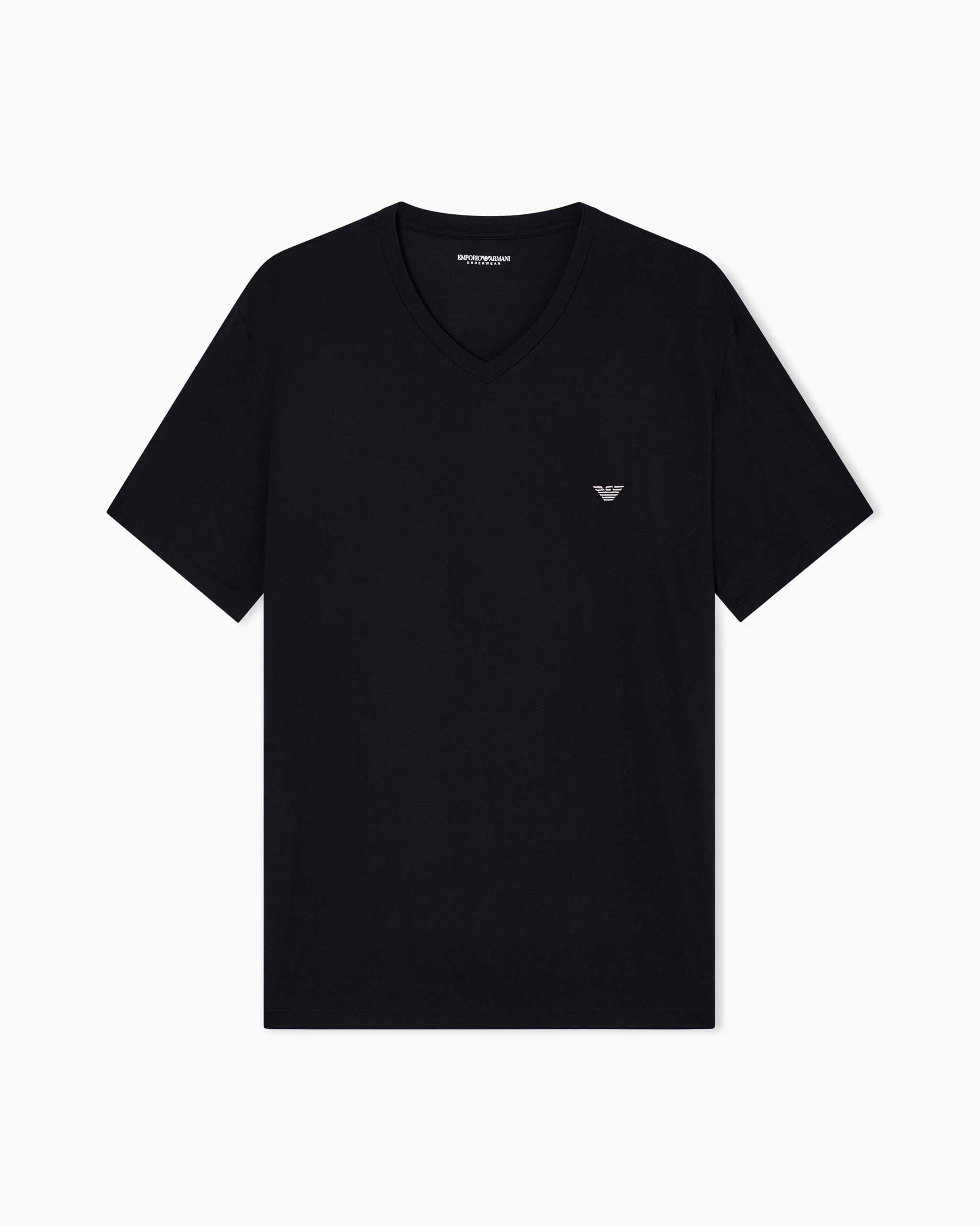 Emporio Armani Man's Soft Modal V Neck T-Shirt Black S Fitted FIT