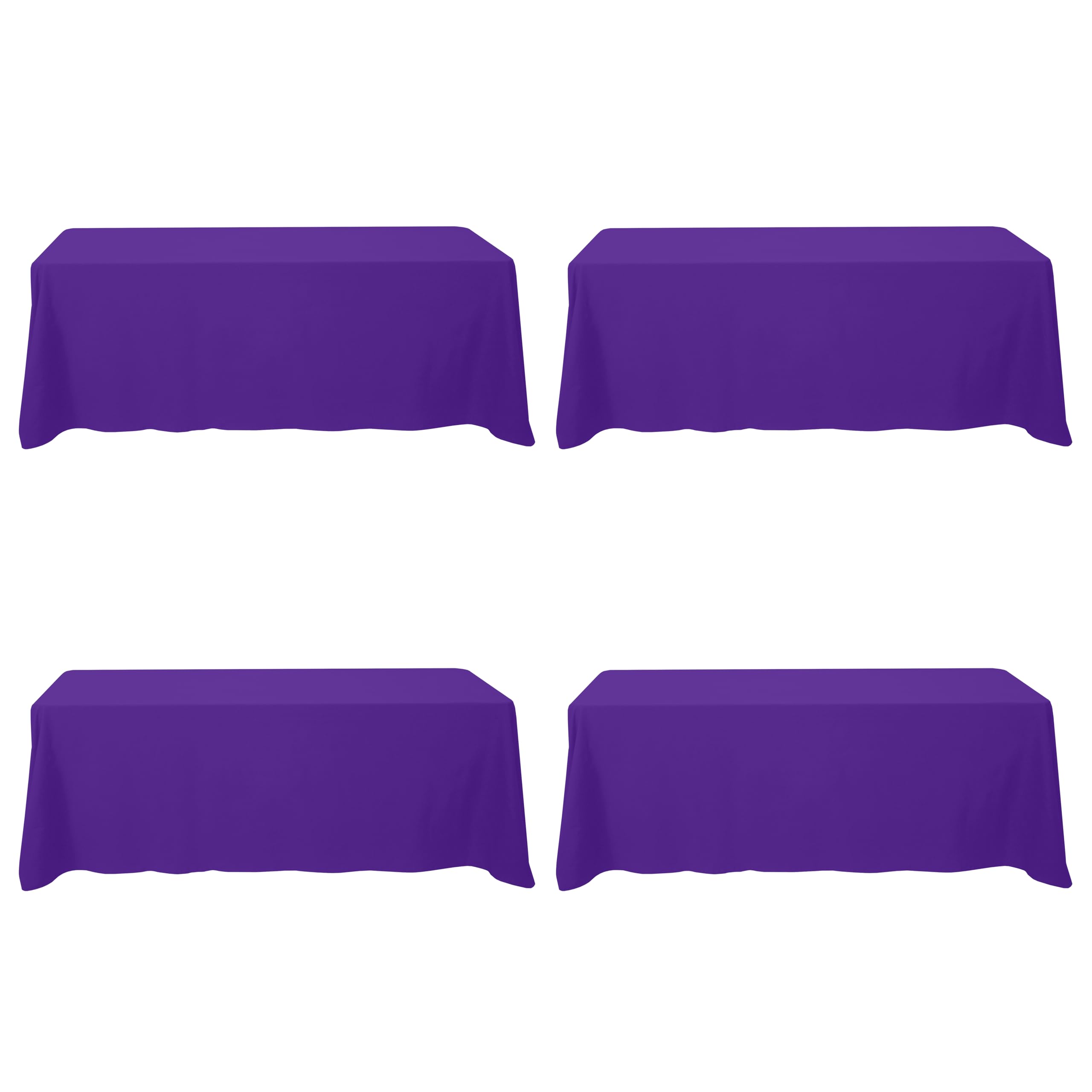 BRILLMAX 4 Pack Purple Tablecloths 90x156 Inch for 8ft Rectangle Tables