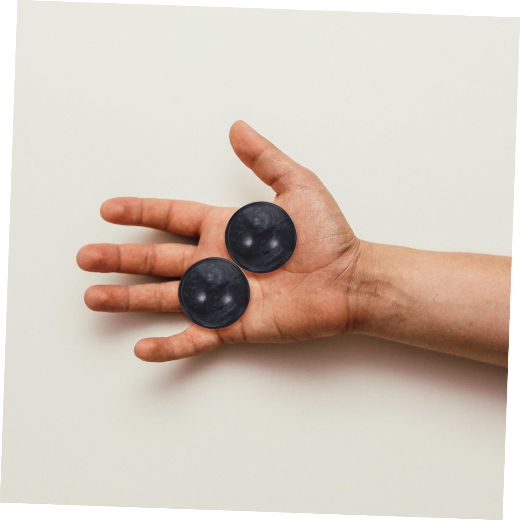 Bolas de Jade para Masaje de Mano, 2 Piezas Negras | Ejercicio Manual y Relajación, Estimulan la Circulación, Uso en Casa y Viendo la Televisión Color Aleatorio