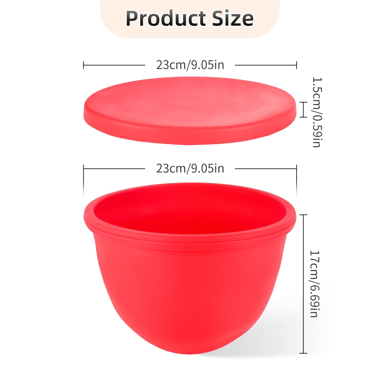 Inserto in Silicone per Ciotola Kitchenaid, Rivestimenti in Silicone per Robot da Cucina Kitchen Aid Mixer TILT-HEAD 4.8L, Ciotole da Mescolare con Coperchi Accessori e Ricambi per KitchenAid (Rosso)