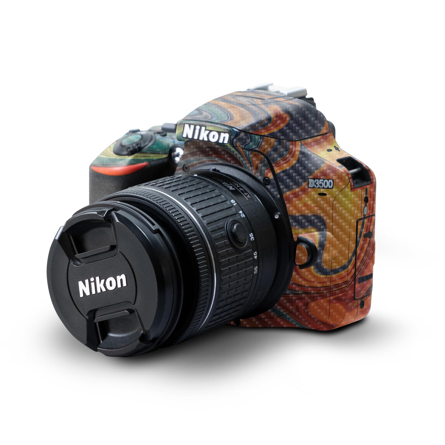 Carbon Fiber Skin Compatible with Nikon D3500 Camera - Lava Water - Premium 3M Vinyl Protective Wrap Decal Cover - Easy to Apply | Crafted in The USA by MightySkins