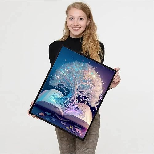 Miniatura 48 de Kit de punto de cruz estampado de árbol de la vida, kits de bordado para adultos principiantes, patrones de 11 CT dimensiones, kits de punto