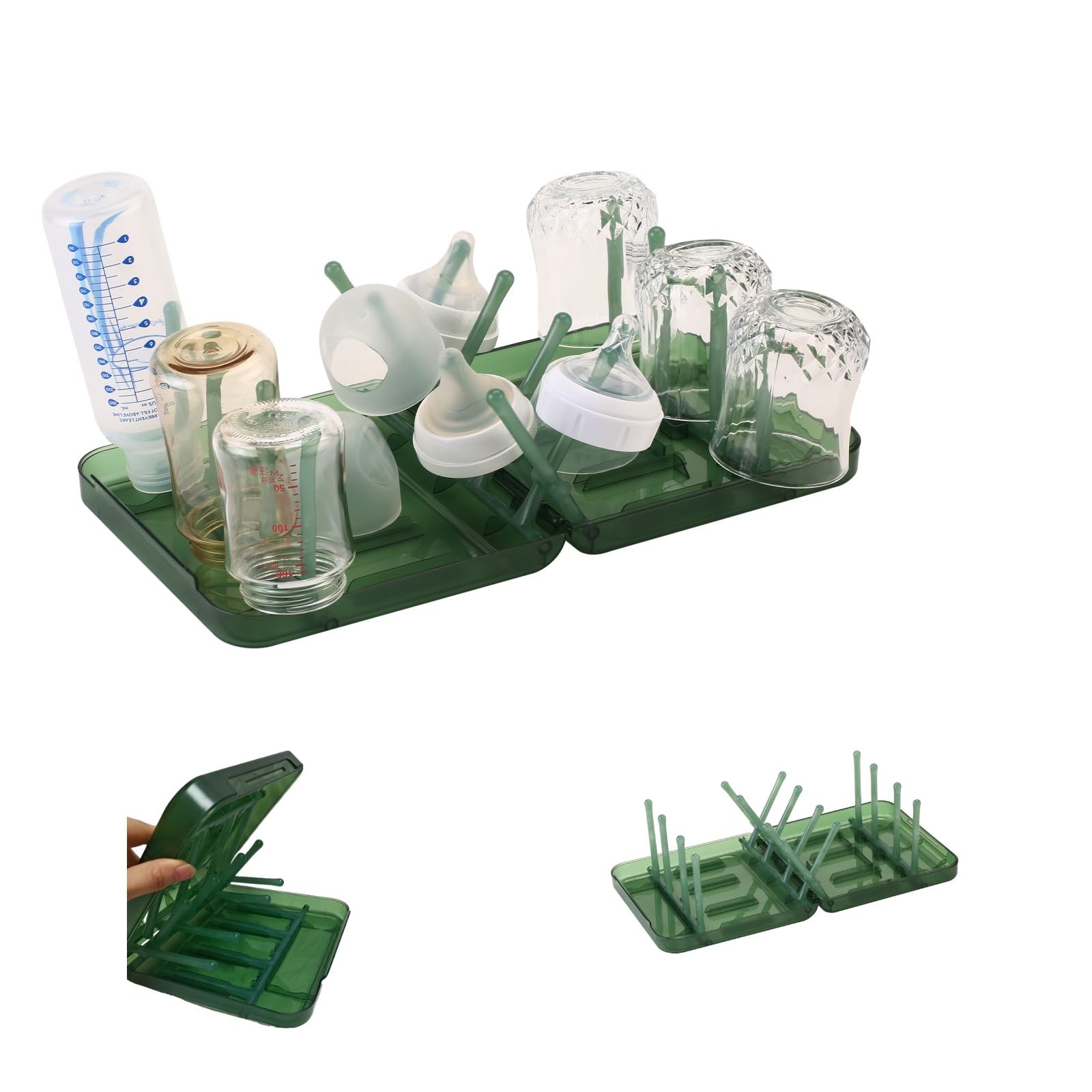 Foldable Travel Bottle Drying Rack Space-Saving 16 Ribs for Baby Bottles
