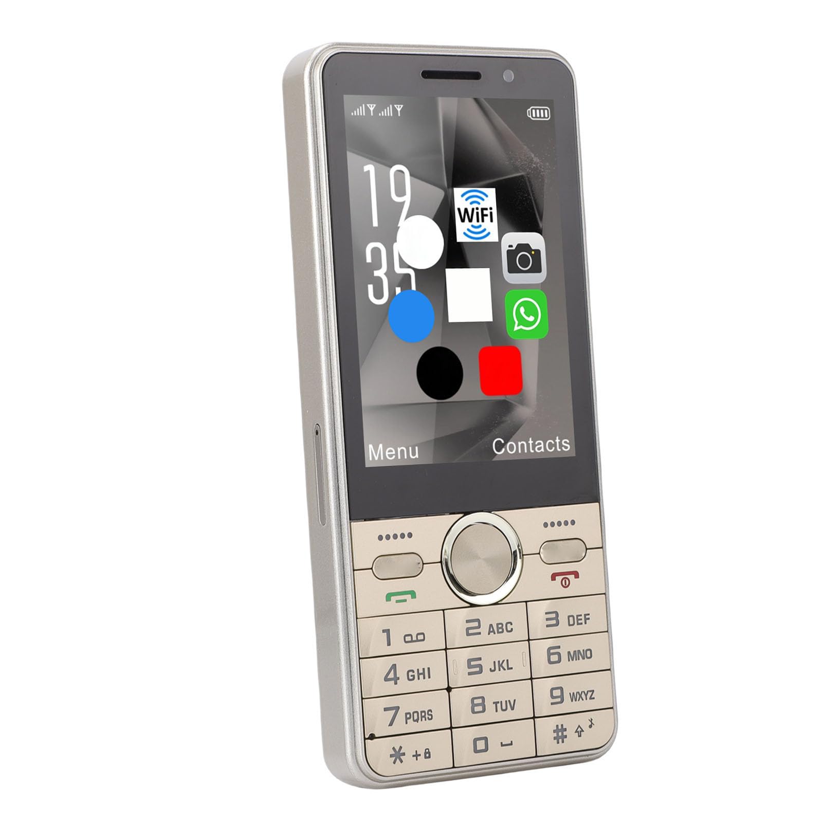 VBESTLIFE Telefono Sbloccato 4G, Telefono Cellulare Doppia SIM con WiFi Bluetooth, Touch Screen da 3,5 Pollici, Android 8.1, Suono Forte, Tasti Grandi, per Studenti Anziani (GOLD)