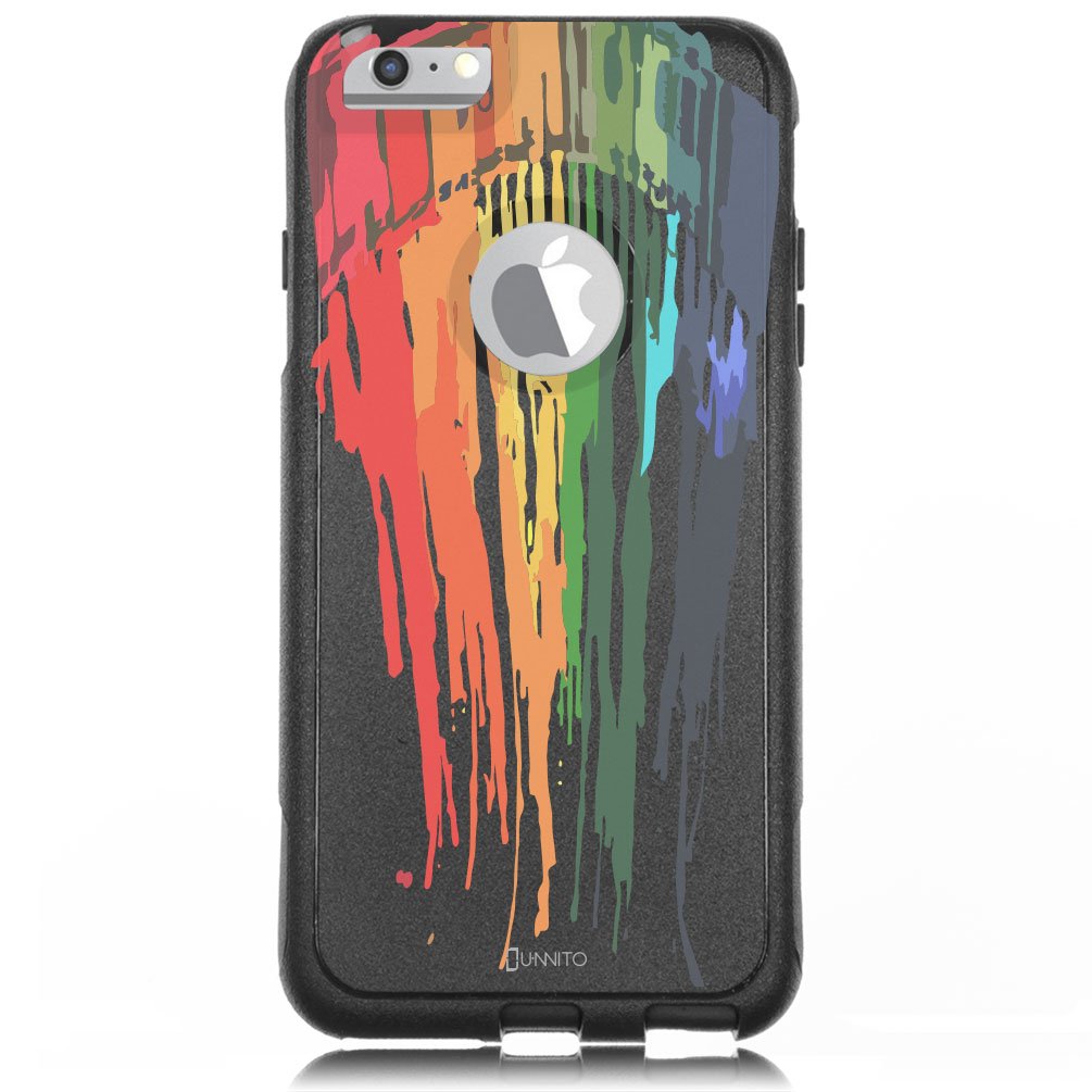 unnito iPhone 6 Plus Case - Commuter Case for iPhone 6S Plus Case - Hybrid Slim Cover with Hard Shell and Soft Inner Layer for Apple iPhone 6 Plus Black Case - Melted Crayons