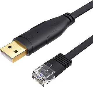 USBコンソールケーブル, CableCreation [FTDI-FT232RL チップ内蔵] USB-RJ45シリアルケーブル Cisco、 | NETGEAR、TP-Link、Linksys、Ubiquiti、Huaweiルータ/スイッチ用 Mac、Windows及びLinuxに対応 1.8M ブラック ご注意：H3Cルータ非対応