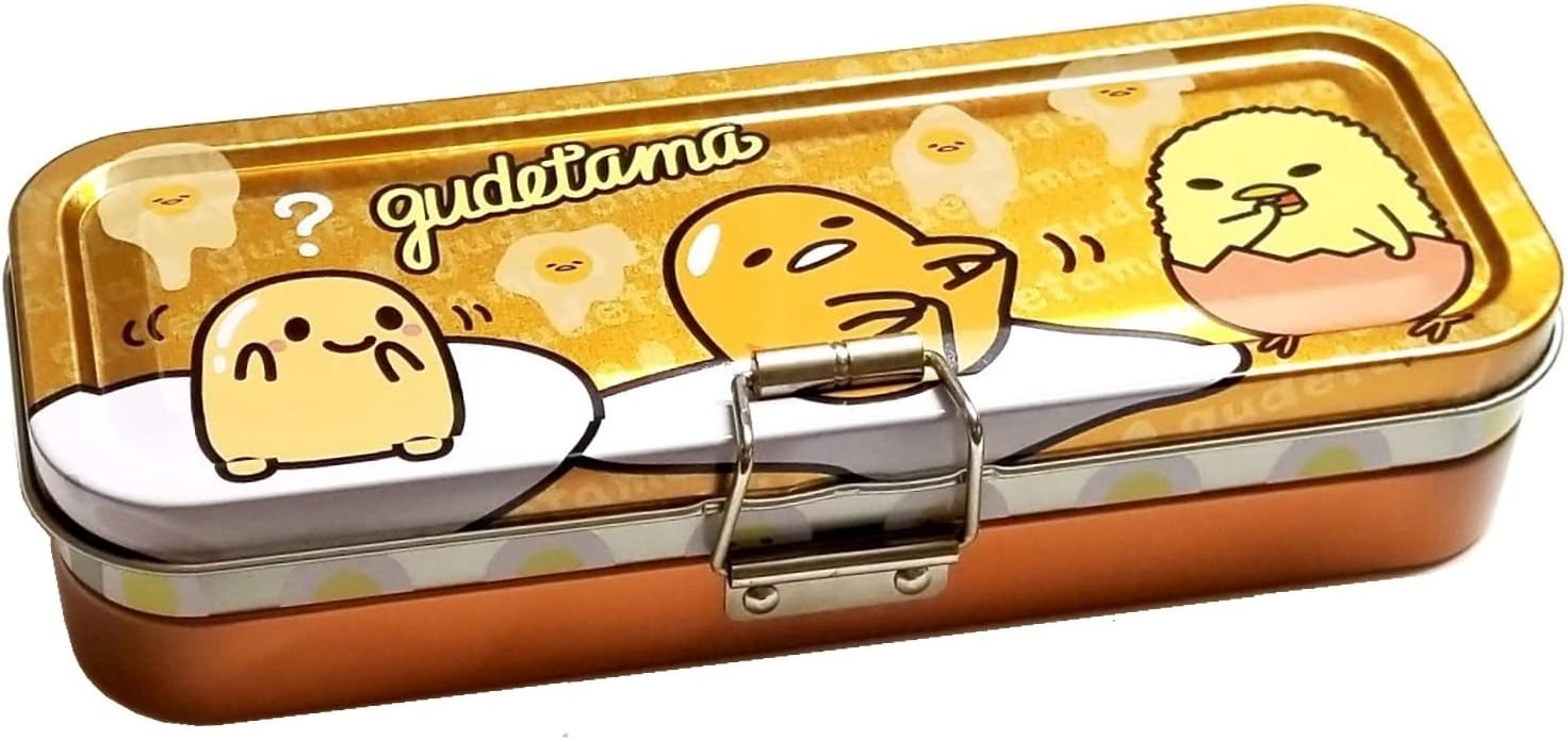 Daniel Gudetama 3-Deck Tin Case Pen Pencil Stationery Holder Storage Box