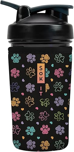 Miniatura 29 de Funda aislante de neopreno para botella mezcladora de proteínas Sok It BotlSok (Jardín inglés de picnic, se ajusta a botella mezcladora de 28 oz)