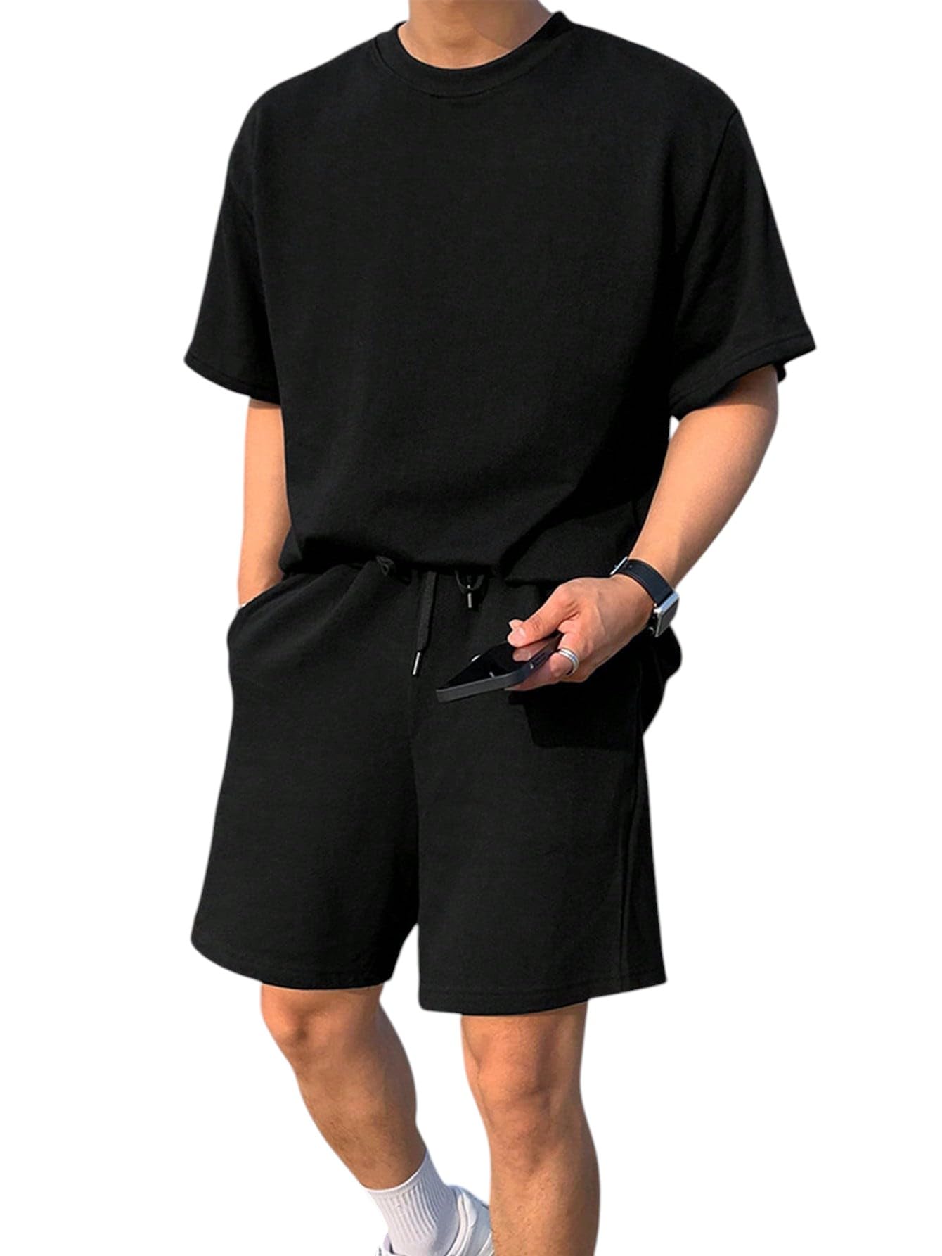 dockstreet Men’s Oversized Co-ord Set Trending casual wear/Comfortable Lounge wear set with oversized T-shirt and Shorts-picture-34