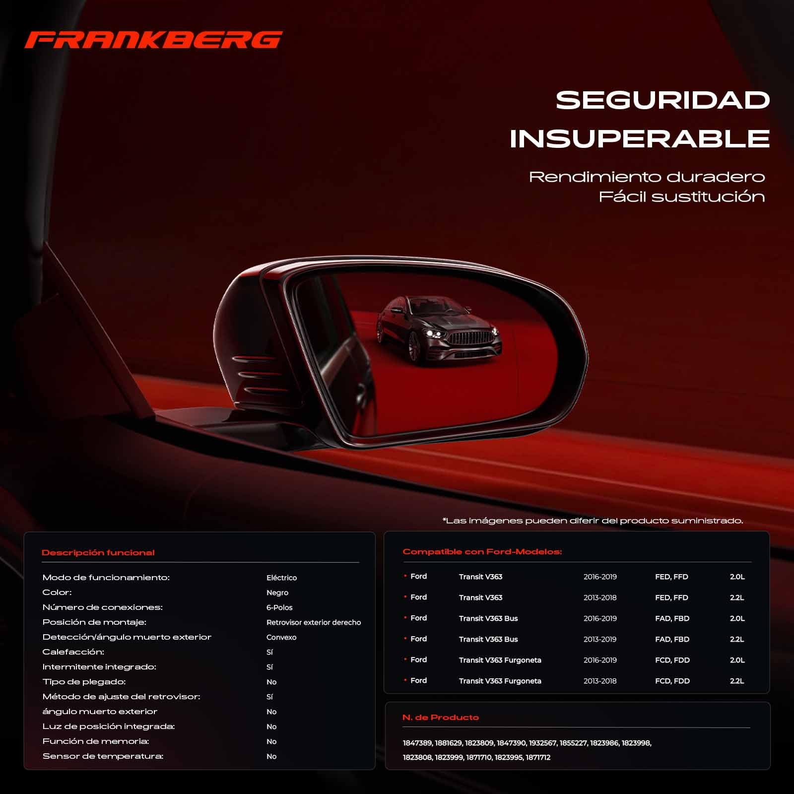 Frankberg Espejo exterior eléctrico lado derecho 1823986