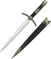 Vista 7 de MASTER USA Mini espada corta medieval, hoja de acero inoxidable con mango de metal fundido, vaina de madera - Fantasía, coleccionable