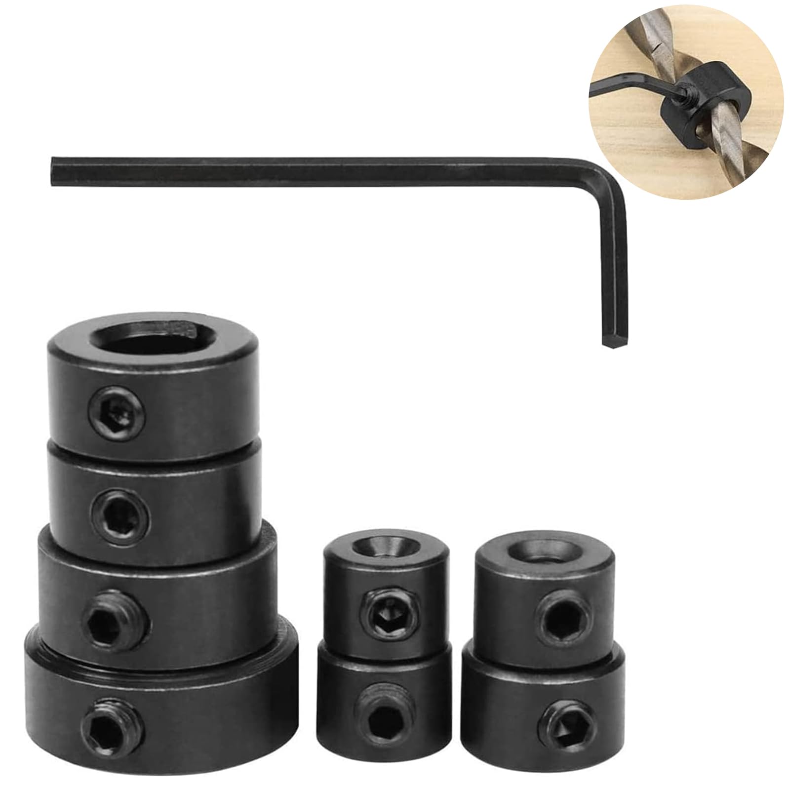 Set Arresto Profondità Trapano - 10 Anelli Con Chiave Per Fori Precisi - Foto 11