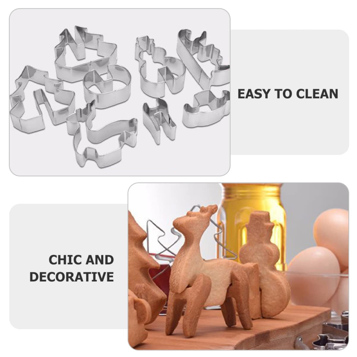 IMIKEYA 5 Sätze Ausstechformen Weihnachts Plätzchenformen Keksform Ostern Cookie Jar Scone Keksdose Gießform Weihnachten Plätzchenform Im Weihnachtsstil Bäckerei Zubehör Silver 8 Stück * 5