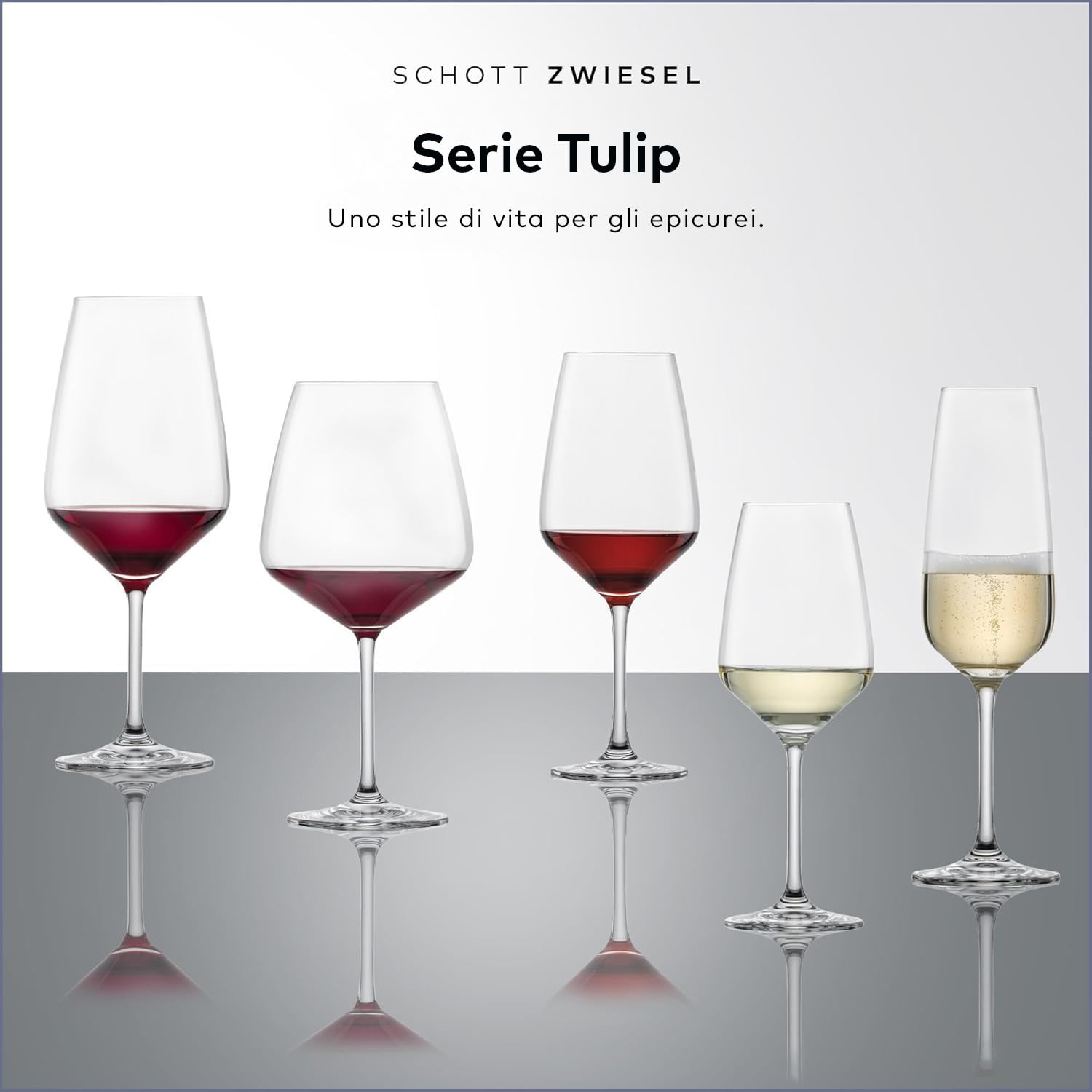 SCHOTT ZWIESEL Premium Box Tulip (set da 18), bicchieri da vino e da champagne senza tempo in un set, bicchieri in cristallo Tritan lavabili in lavastoviglie, Made in Germany (art. 124136)