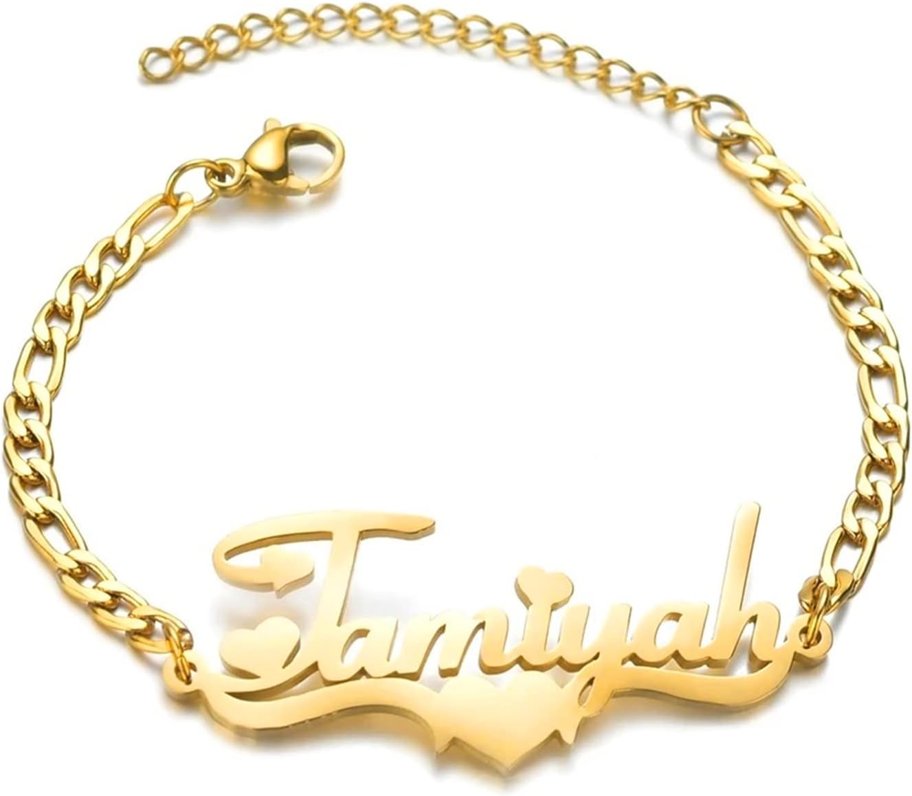 Flowshey Personalized Name Bracelet for Women Custom Name Anklet 18K Gold Plated Name Bracelet Anklet Customized Name Jewelry Gift