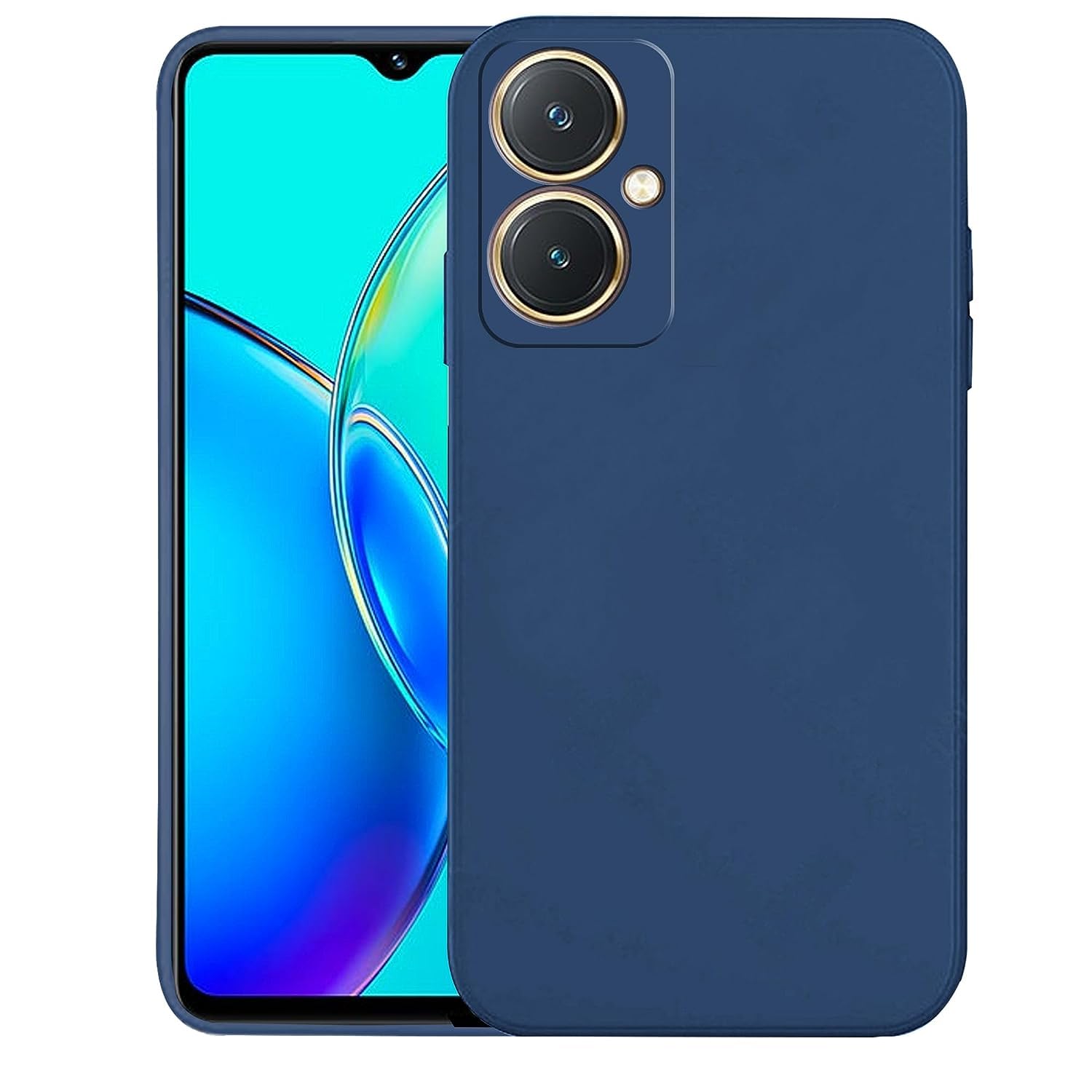 Zubitech Case For Vivo Y27 4G Case Cover Slim Silicone with Soft Lining Shockproof Full Body Protective Case Compatible For ViVo Y27 (Blue)