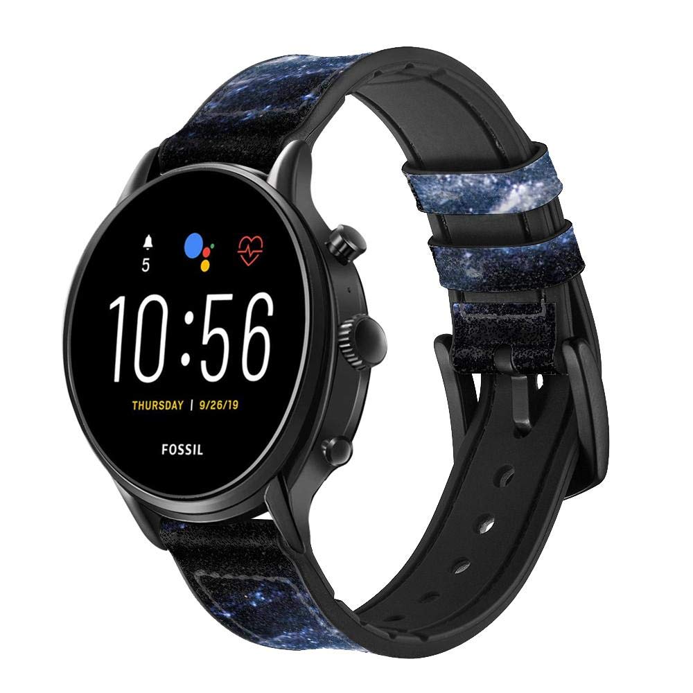 Milky Way Galaxy Correa de Reloj Inteligente de Cuero y Silicona para Fossil Mens Gen 5E 5 4 Sport, Hybrid Smartwatch HR Neutra, Collider, Womens Gen 5 Tamaño (22mm)