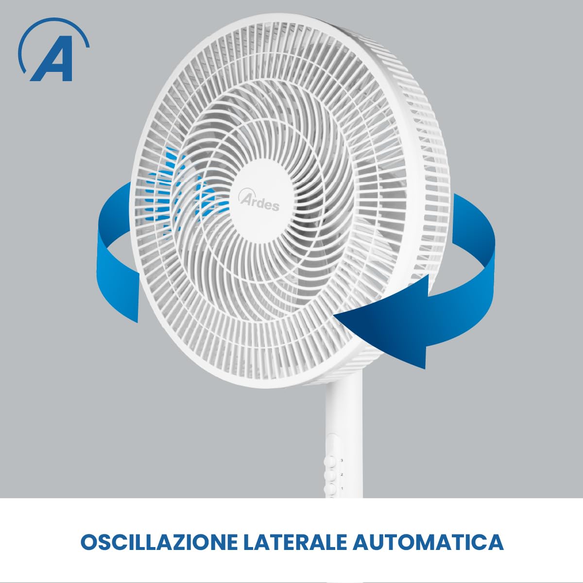 ARDES AIRE 3 IN 1 – VENTILATORE MULTIFUNZIONE, ALTEZZA REGOLABILE, 5 PALE, OSCILLANTE