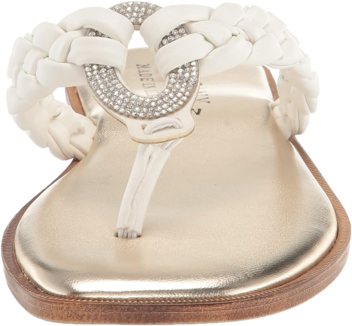 Easy Street Tuscany Women's Coletta Flat Sandal, White, 9 Wide - Image 2