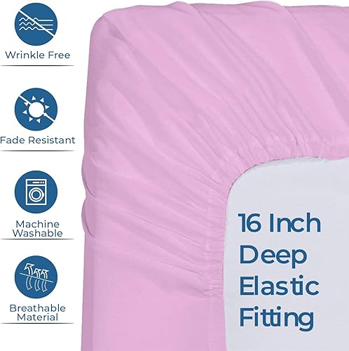 Miniatura 5 de DAN RIVER Juego de sábanas de jersey tamaño matrimonial, sábanas de lujo 100% algodón jaspeado, sábanas de camiseta, ropa de cama para todas las