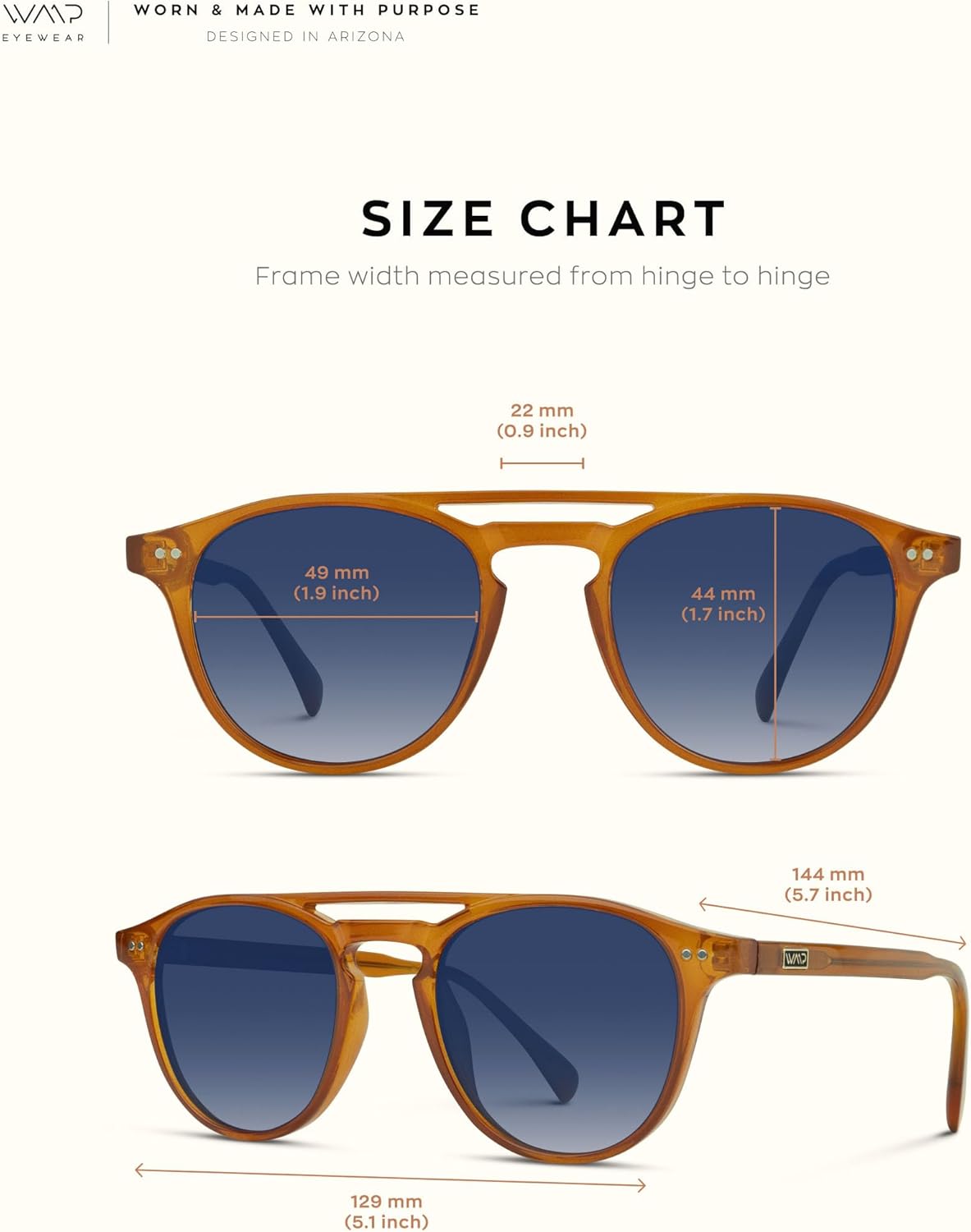 WearMe Pro - Urban Men's Square Sunglasses – Narrow Fit: Double Bridge Design, Modern Round Frames & Polarized Lenses - Image 6