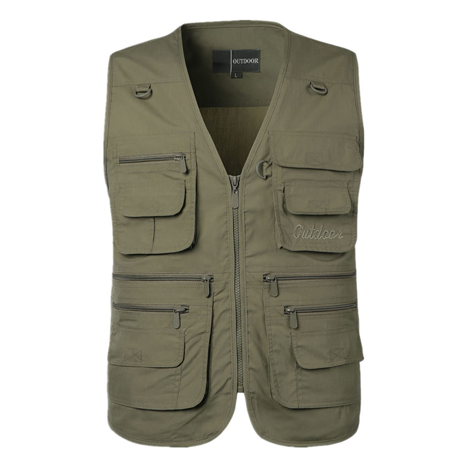 Chaleco para Hombre Chaleco con Multibolsillos Sin Mangas Chaleco De Pesca Casual para Exteriores Chaqueta De Fotografía De Viaje Multifuncional
